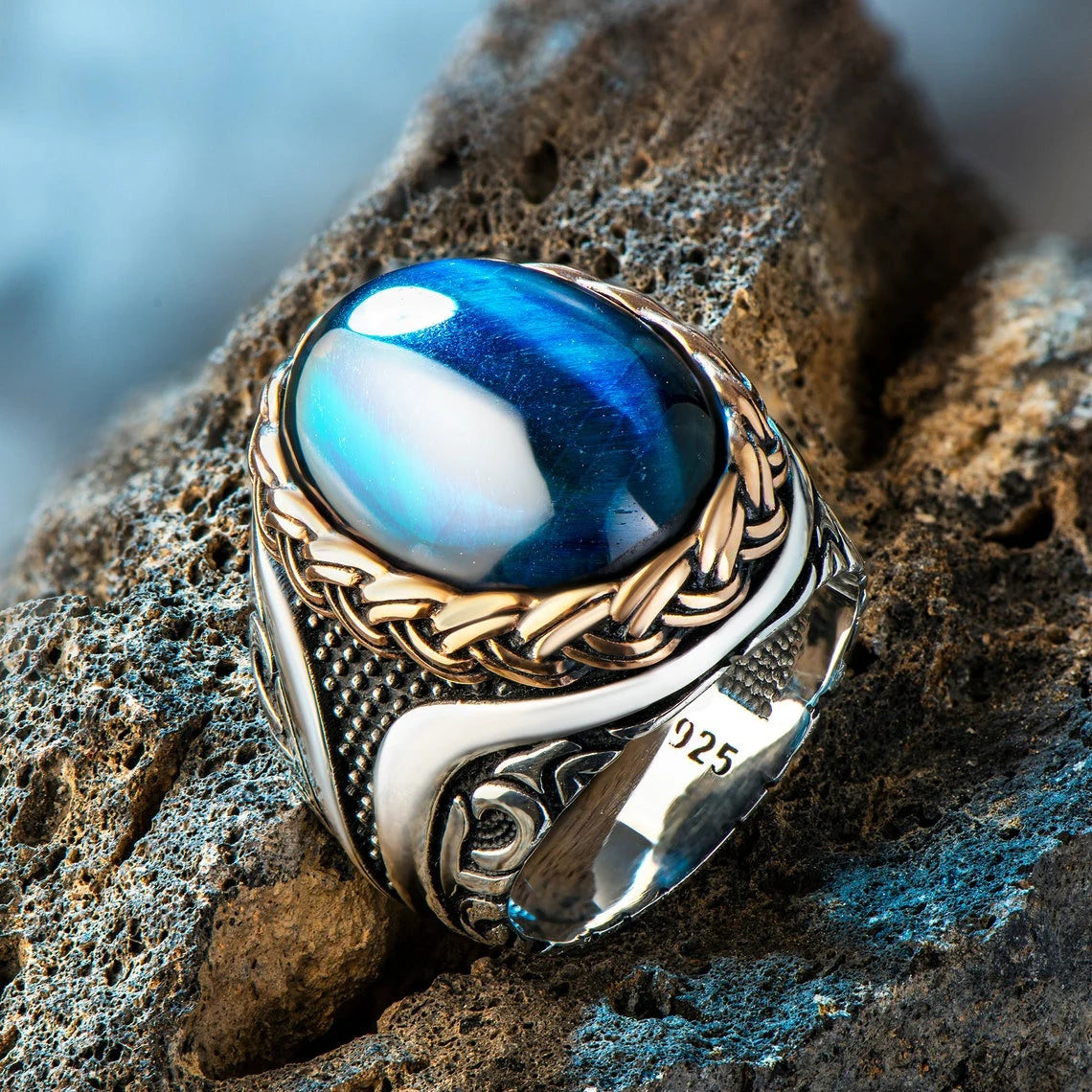 Blue Ocean Ottoman Mens Ring